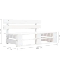 Outlet Tuinmiddenbank pallet geïmpregneerd grenenhout wit Tuinmeubelen