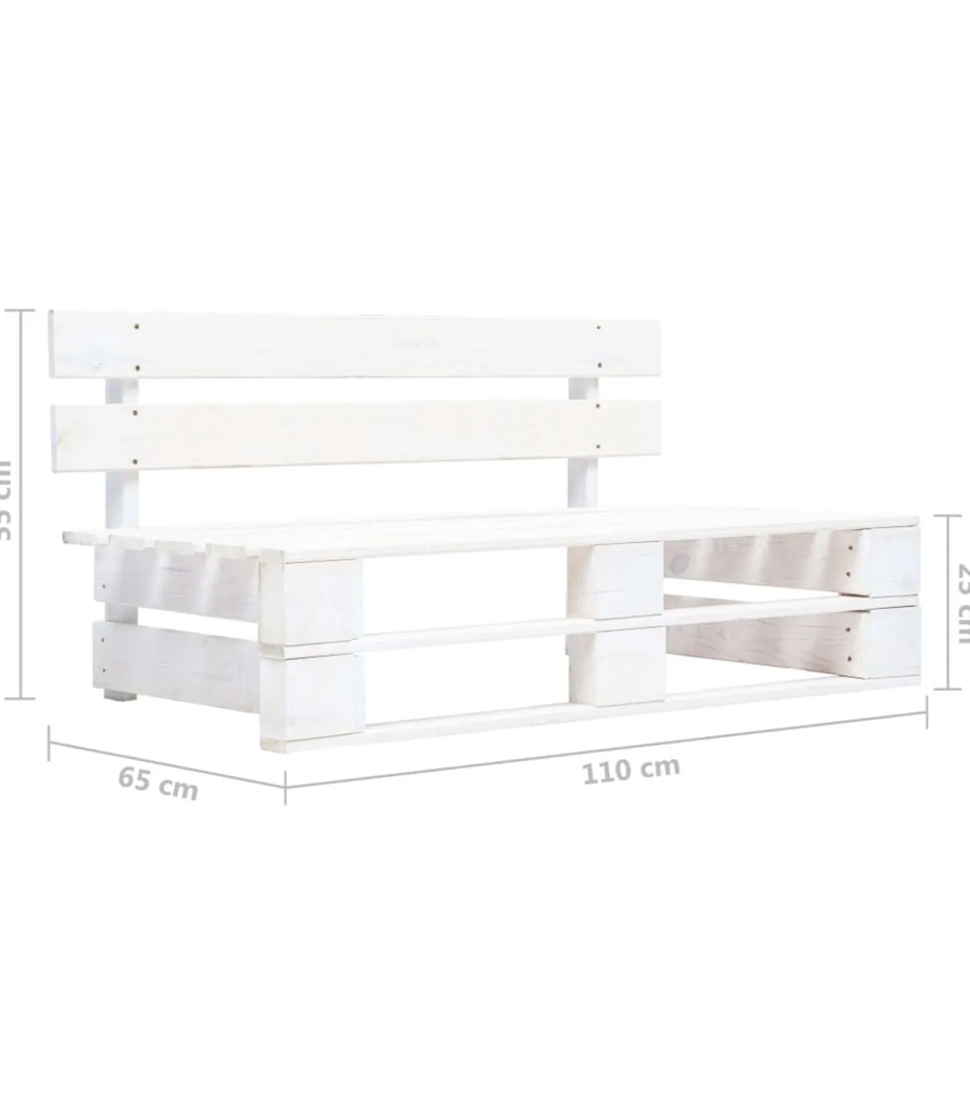 Sale Tuinmiddenbank pallet geïmpregneerd grenenhout wit Tuinmeubelen