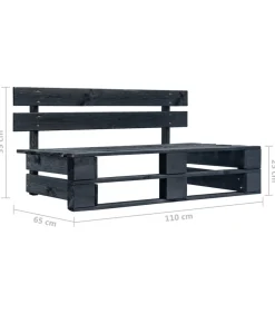 Sale Tuinmiddenbank pallet zwart geïmpregneerd grenenhout Tuinmeubelen