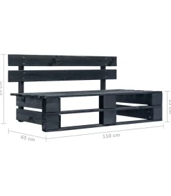 Best Tuinmiddenbank pallet zwart geïmpregneerd grenenhout Tuinmeubelen