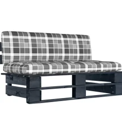 Hot Tuinmiddenbank pallet zwart geïmpregneerd grenenhout Tuinmeubelen