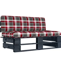 Hot Tuinmiddenbank pallet zwart geïmpregneerd grenenhout Tuinmeubelen