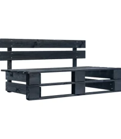 Clearance Tuinmiddenbank pallet zwart geïmpregneerd grenenhout Tuinmeubelen