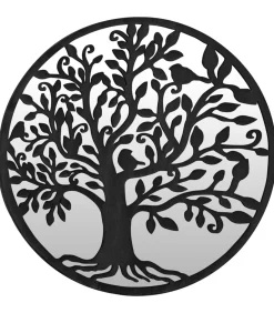 Discount Tuinspiegel rond 40x2,5 cm ijzer zwart Spiegels