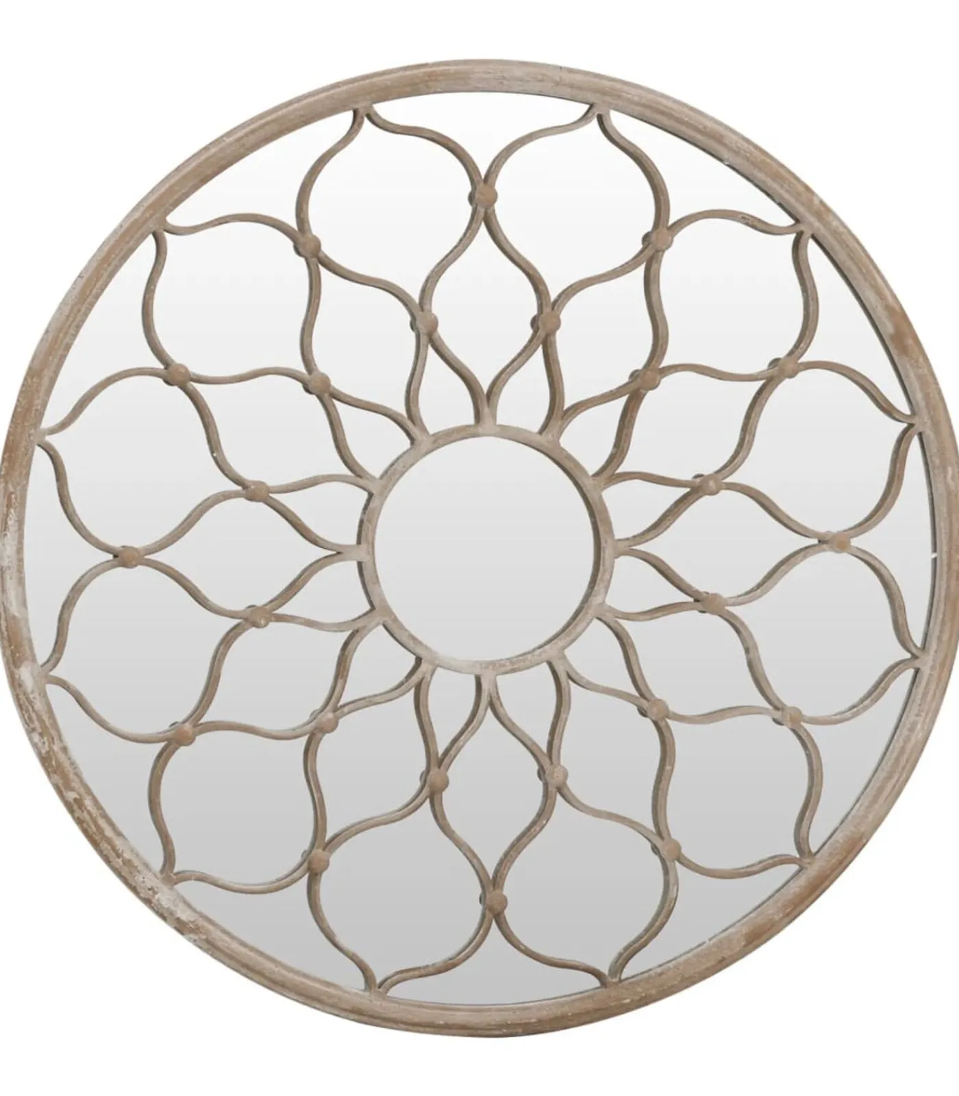 Best Tuinspiegel rond 60x3 cm ijzer zandkleurig Spiegels