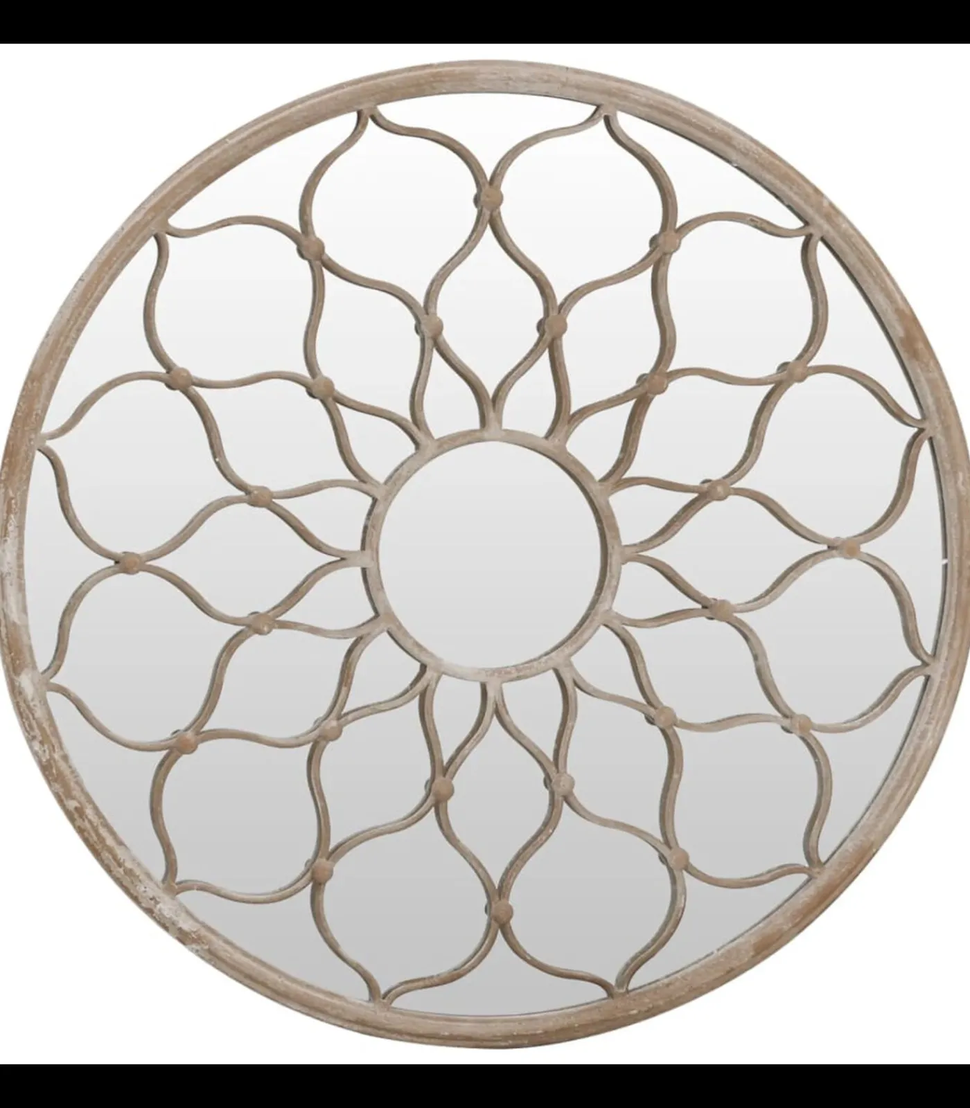 Best Tuinspiegel rond 60x3 cm ijzer zandkleurig Spiegels