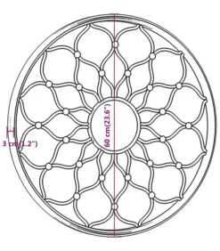 Best Tuinspiegel rond 60x3 cm ijzer zandkleurig Spiegels