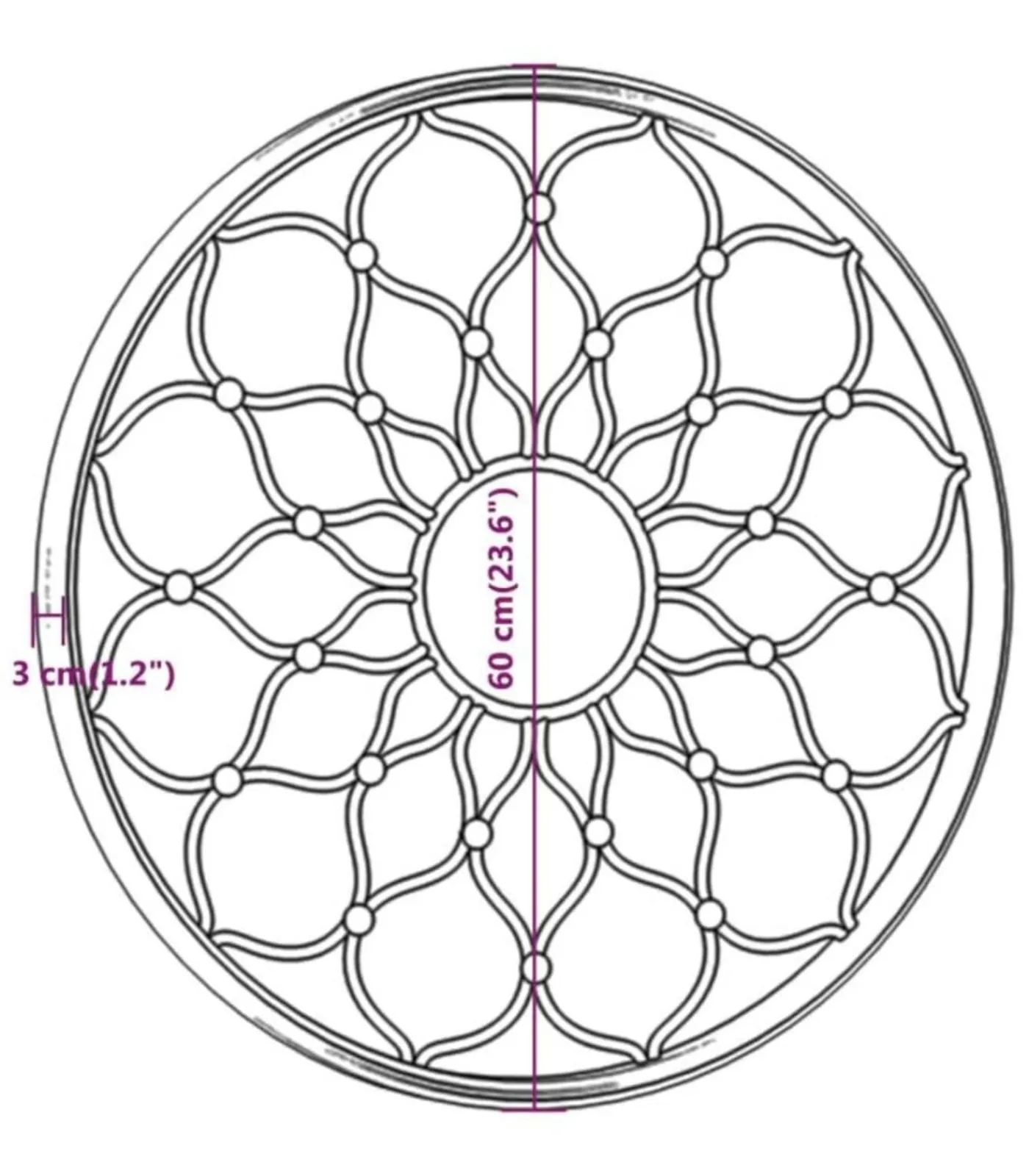 Best Tuinspiegel rond 60x3 cm ijzer zandkleurig Spiegels