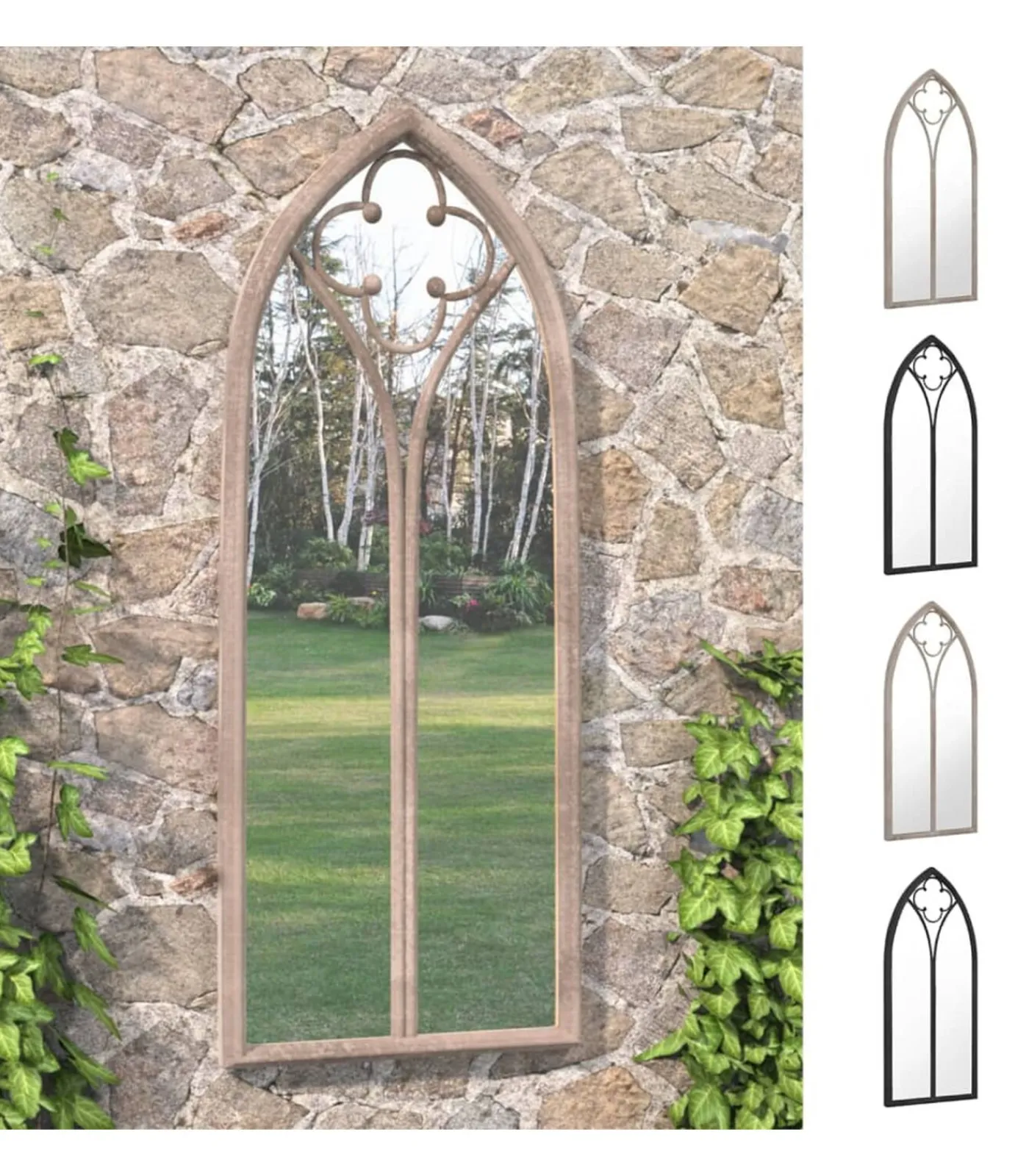 Discount Tuinspiegel 100x45 cm ijzer zandkleurig Spiegels