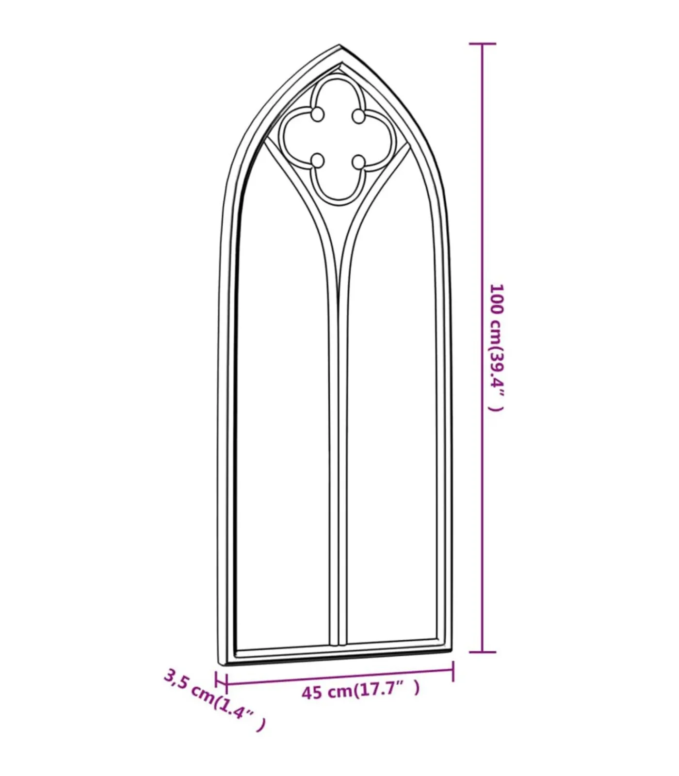 Discount Tuinspiegel 100x45 cm ijzer zandkleurig Spiegels