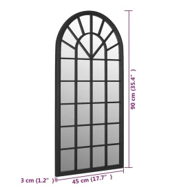 New Tuinspiegel 90x45 cm ijzer zwart Spiegels