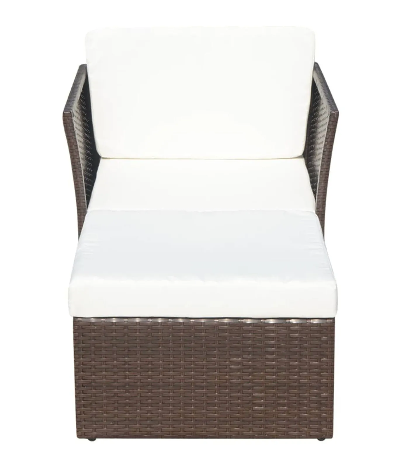 Online Tuinstoel met voetenbank poly rattan bruin Tuinmeubelen