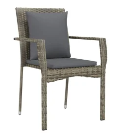 Online Tuinstoelen 2 st met kussens poly rattan grijs Tuinmeubelen