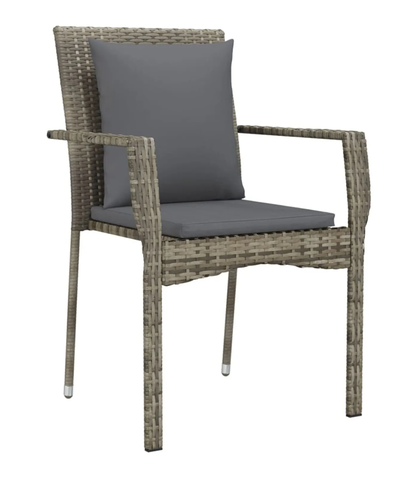 Online Tuinstoelen 2 st met kussens poly rattan grijs Tuinmeubelen