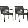 Clearance Tuinstoelen 2 st staal en HKC zwart Tuinmeubelen