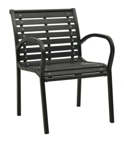 Clearance Tuinstoelen 2 st staal en HKC zwart Tuinmeubelen