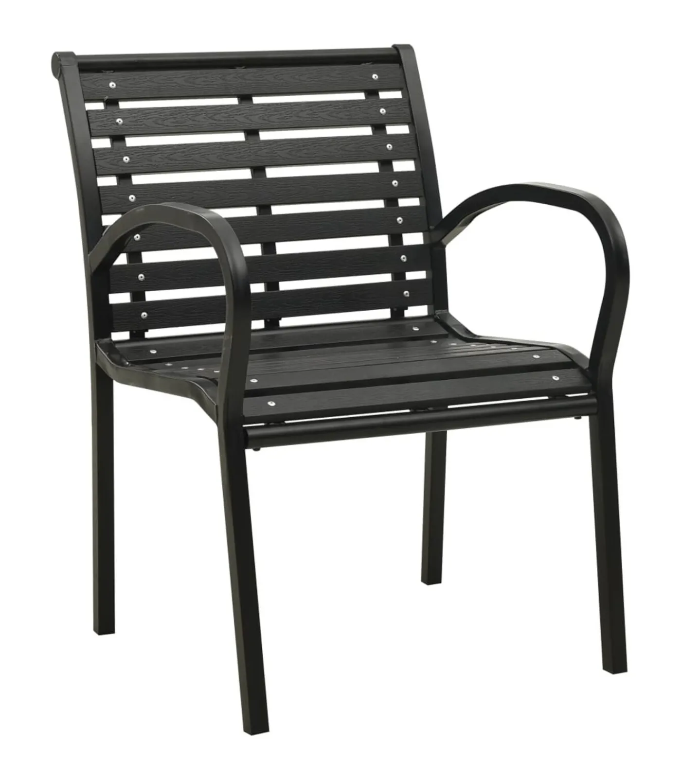 Clearance Tuinstoelen 2 st staal en HKC zwart Tuinmeubelen