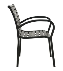 Clearance Tuinstoelen 2 st staal en HKC zwart Tuinmeubelen