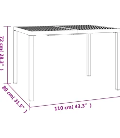 Tuintafel 110x80x72 cm staal antracietkleurig Tuinmeubelen