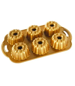 Clearance Tulband Bakvorm Anniversary Bundtlette Goud - 6 Tulbanden Bakken