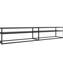Sale Tv-meubel 220x40x40,5 cm gehard glas zwart Meubels