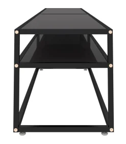 Sale Tv-meubel 220x40x40,5 cm gehard glas zwart Meubels