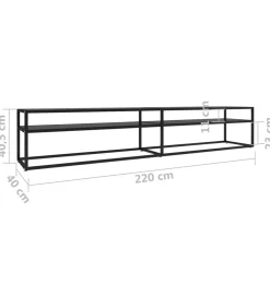 Sale Tv-meubel 220x40x40,5 cm gehard glas zwart Meubels