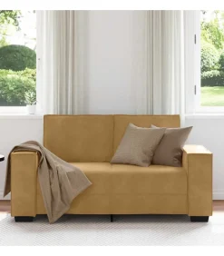 Outlet Tweezitsbank 120 cm fluweel bruin Zetels