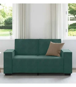 New Tweezitsbank 120 cm fluweel donkergroen Zetels