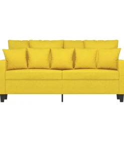 Tweezitsbank 140 cm stof lichtgeel Zetels