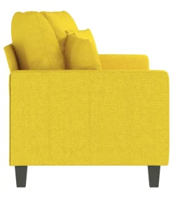 Tweezitsbank 140 cm stof lichtgeel Zetels