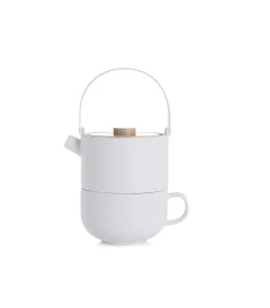 Clearance Umea Tea for one met bamboedeksel, wit Koffie & Thee Maken
