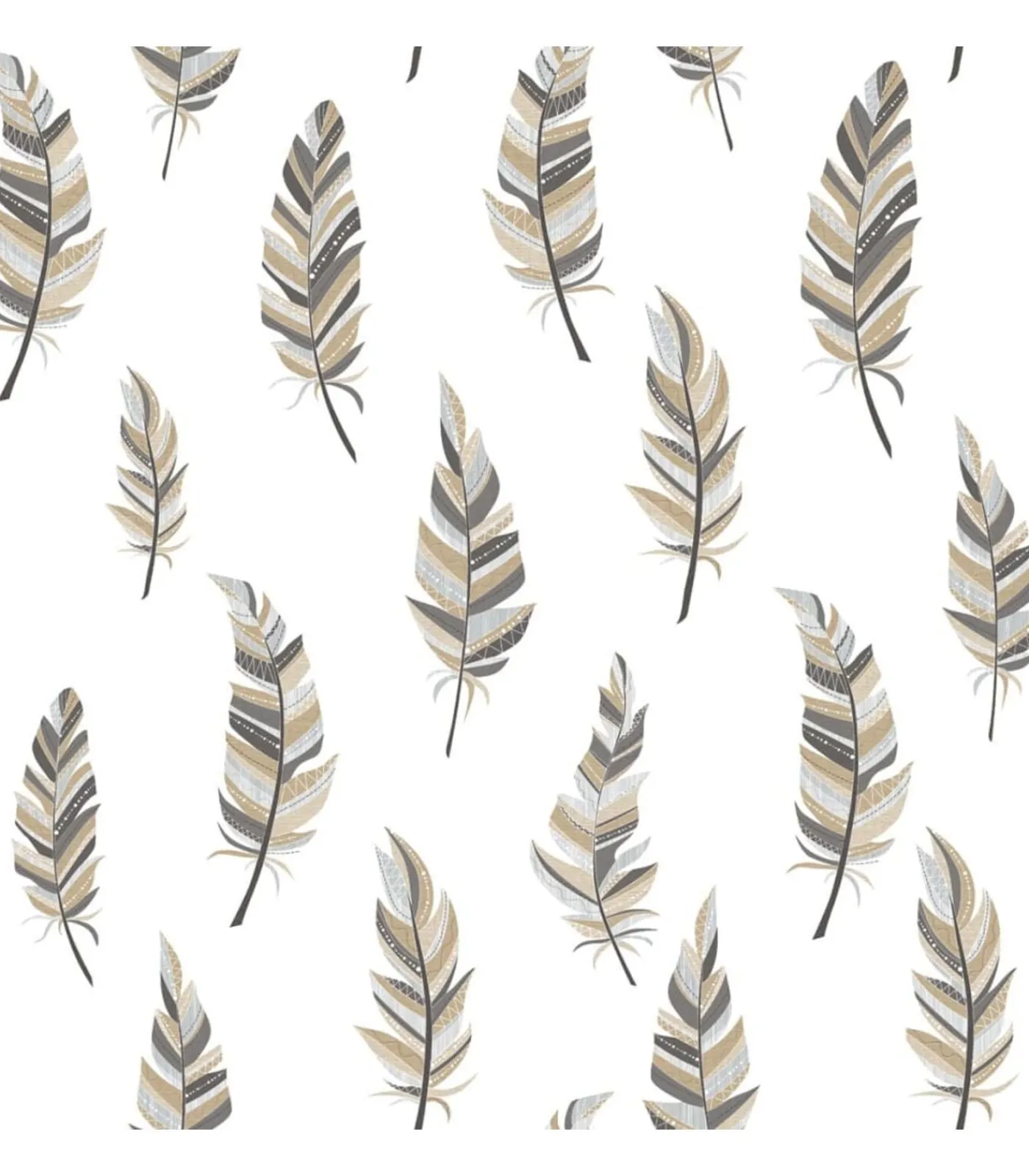 Hot Urban Friends & Coffee Behang veren wit en zilverkleurig Decoratie