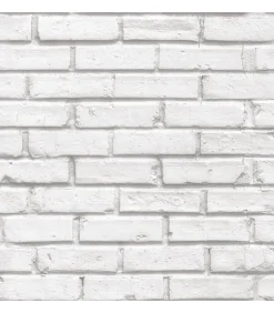 Hot Urban Friends & Coffee Behang bakstenen grijs en wit Decoratie