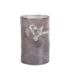 Outlet Vaas Bird On Branch - Donkergrijs - 9.5x9.5x15cm Vazen