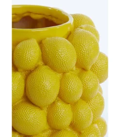 Outlet Vaas Lemon - Geel - 23.5x23.5x33cm Vazen