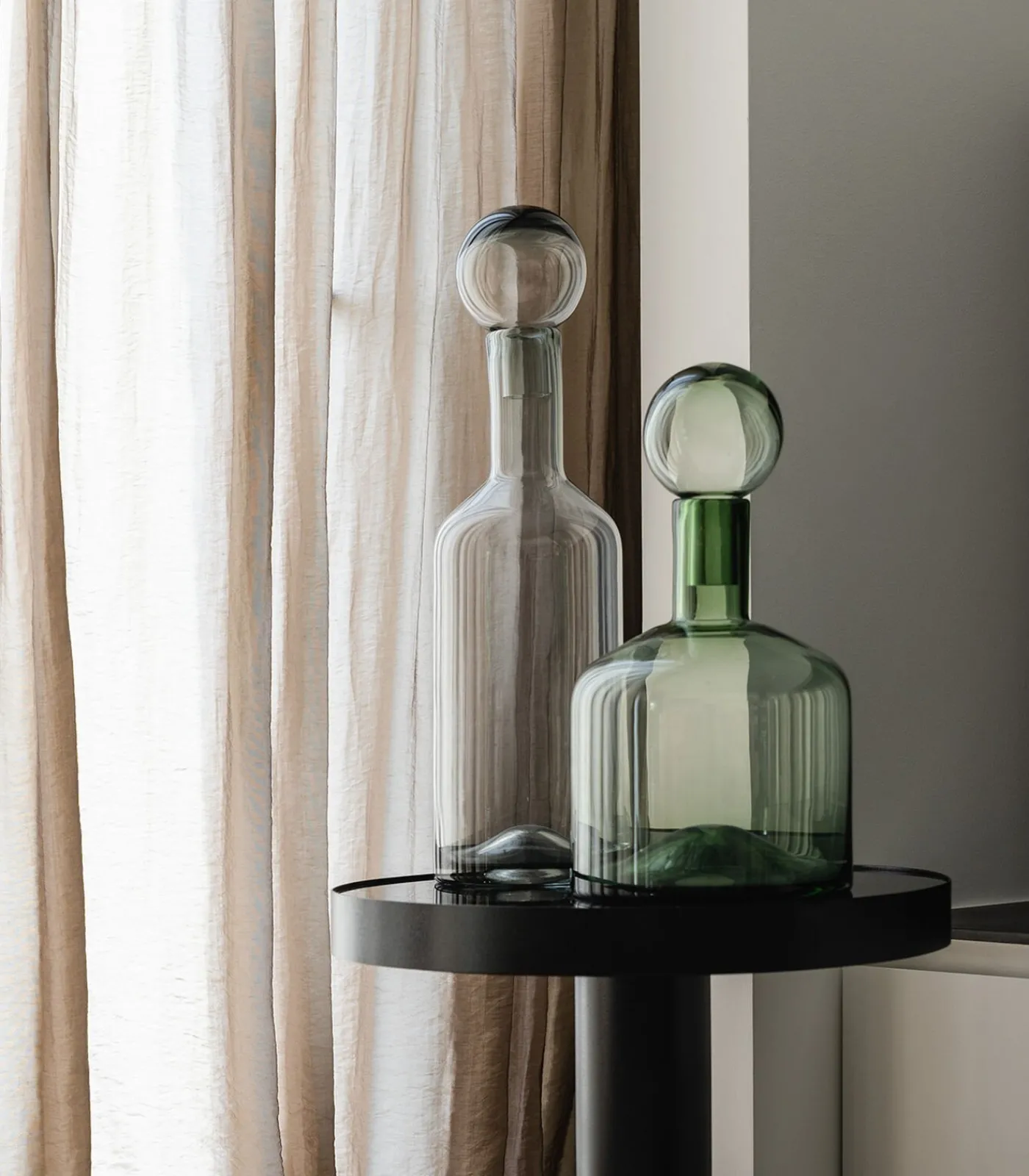 Outlet Vaas met stop 22xH40,5cm groen Fera Vazen