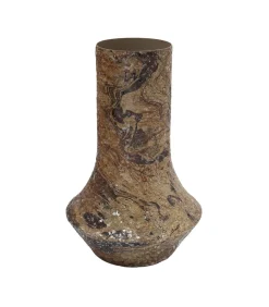 Best Vaas Mosaic Marble - Bruin - 20x20x31cm Vazen