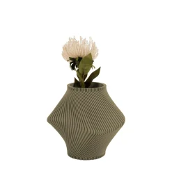 Outlet Vaas Twisted Rib - Theegroen - Ø18cm Vazen