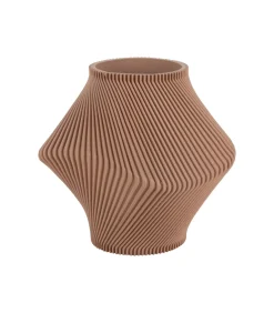 Outlet Vaas Twisted Rib - Zachtbruin - Ø18cm Vazen