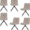 Vinny Draaistoelen - Bouclé - Zand - Set van 6 Stoelen