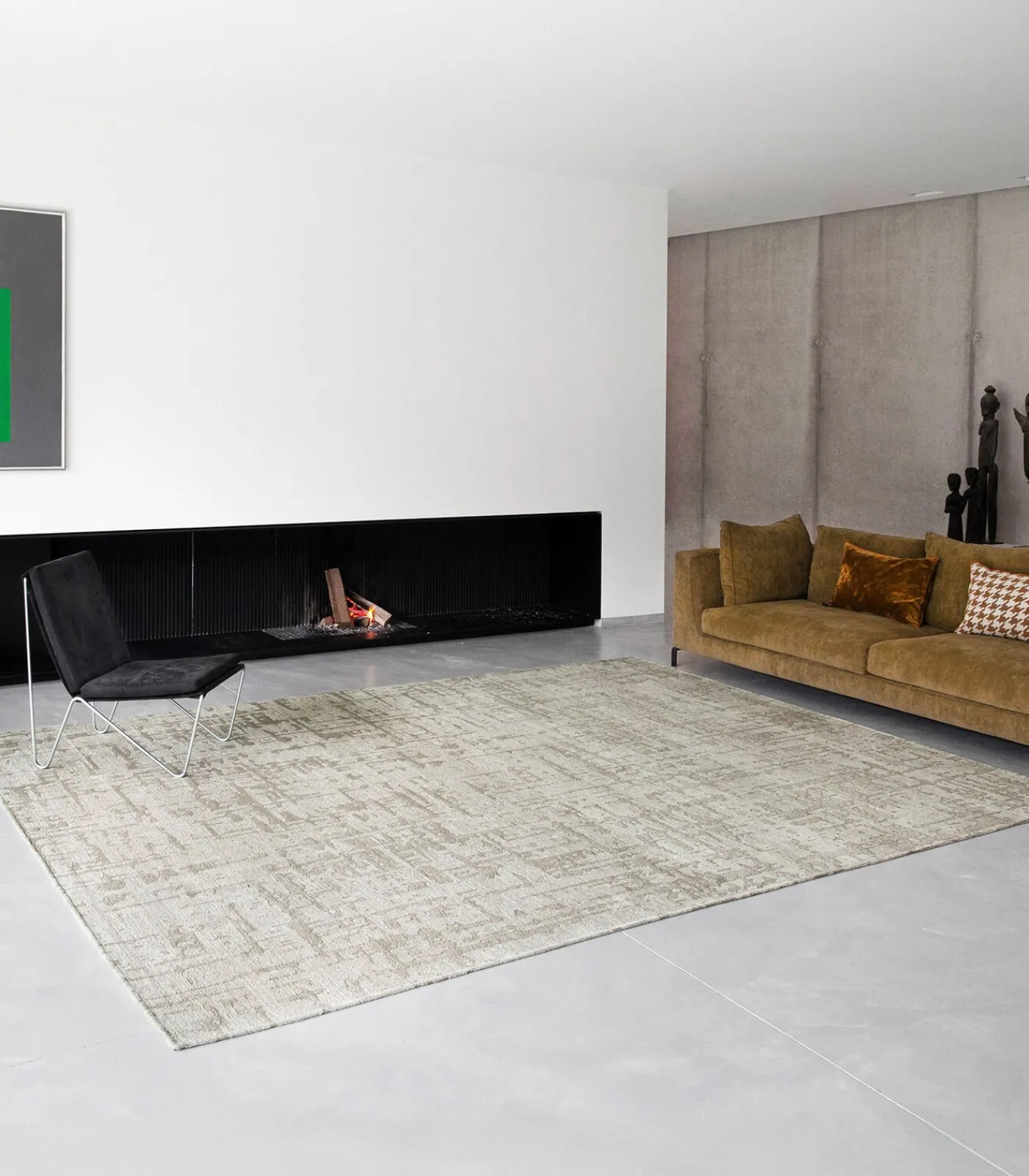 Outlet Vlak geweven woonkamer- en slaapkamerkleed DULL BEIGE Tapijten