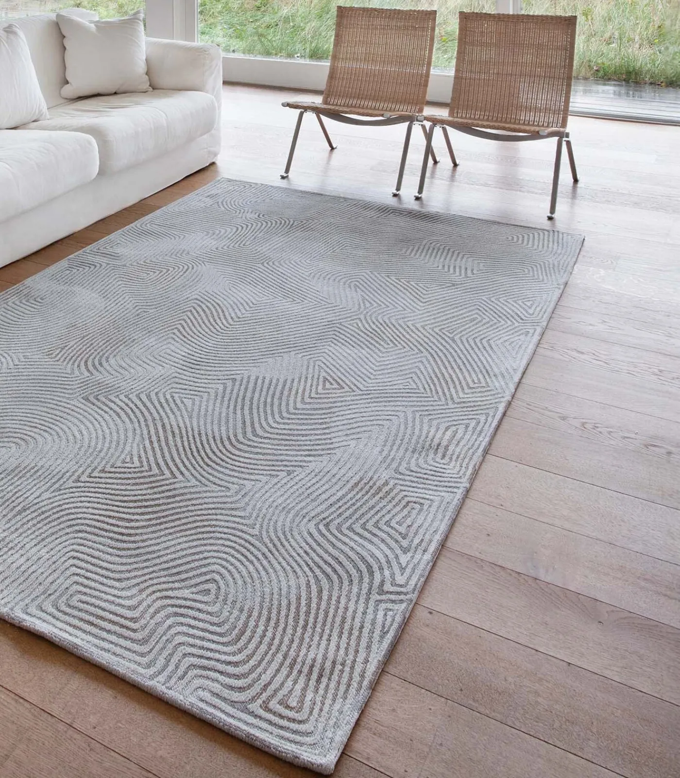 Discount Vlak geweven woonkamer- en slaapkamerkleed WHITE HORIZON Tapijten