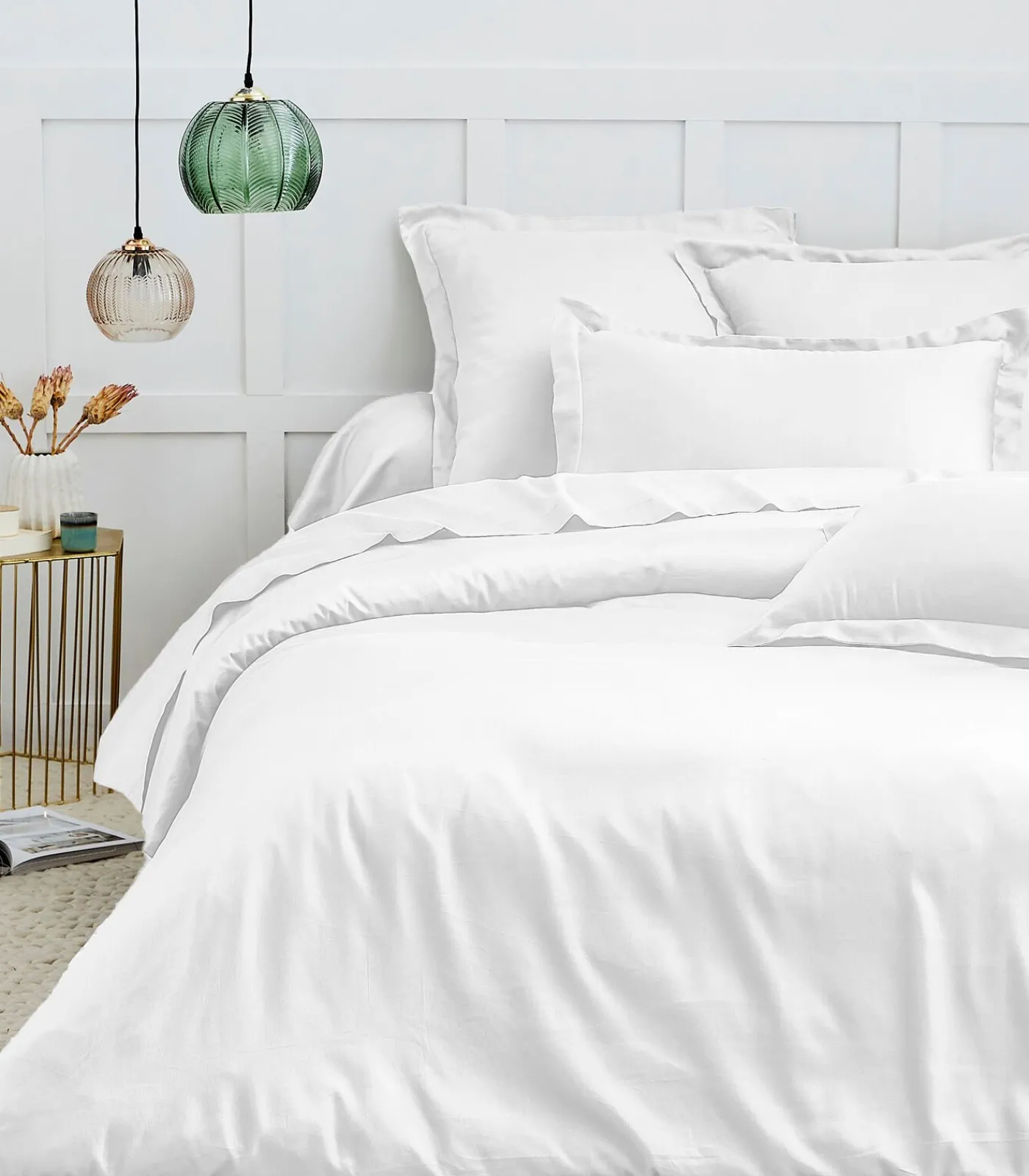 Discount Vlak laken katoensatijn wit 180x290 cm Lakens