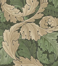 New Vliesbehang Acanthus Green Wanddecoratie