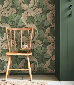 New Vliesbehang Acanthus Green Wanddecoratie