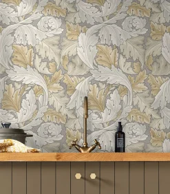 Sale Vliesbehang Acanthus Neutral Wanddecoratie