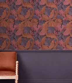 Hot Vliesbehang Acanthus Plum Wanddecoratie