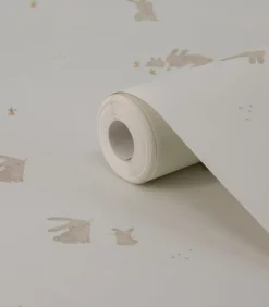 Vliesbehang Baby Bunny Bruin/Wit Wanddecoratie