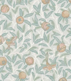 Online Vliesbehang Bird & Pomegranate Duck Egg Wanddecoratie